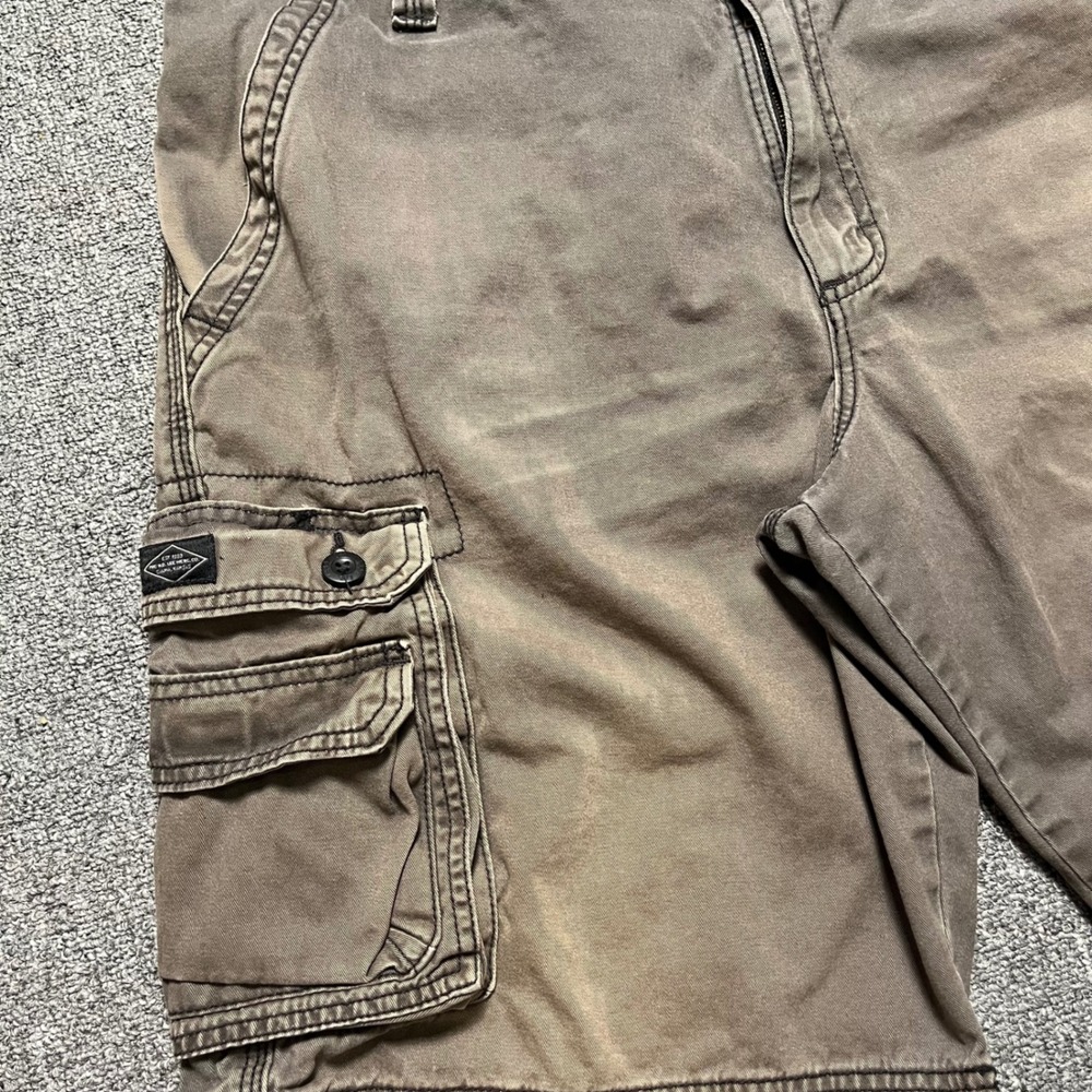 Lee Cargo Shorts 38 Faded Cotton Twill Multi Pocket Relaxed Fit Casual Mens - Picture 9 of 11